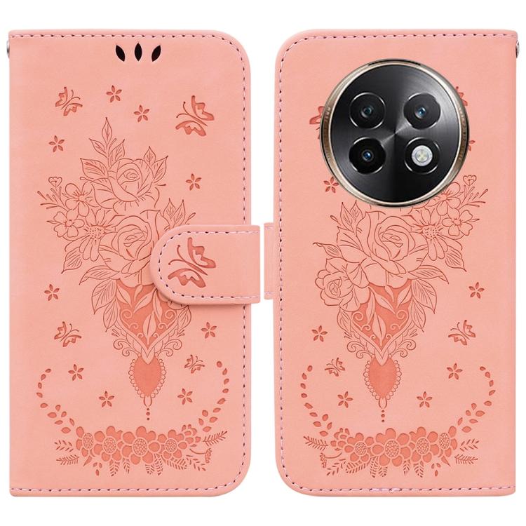 Custodia per telefono in pelle goffrata farfalla rosa, For Realme 14 Pro+, For Realme 14 Pro, For Realme C75, For Realme 13+ Global