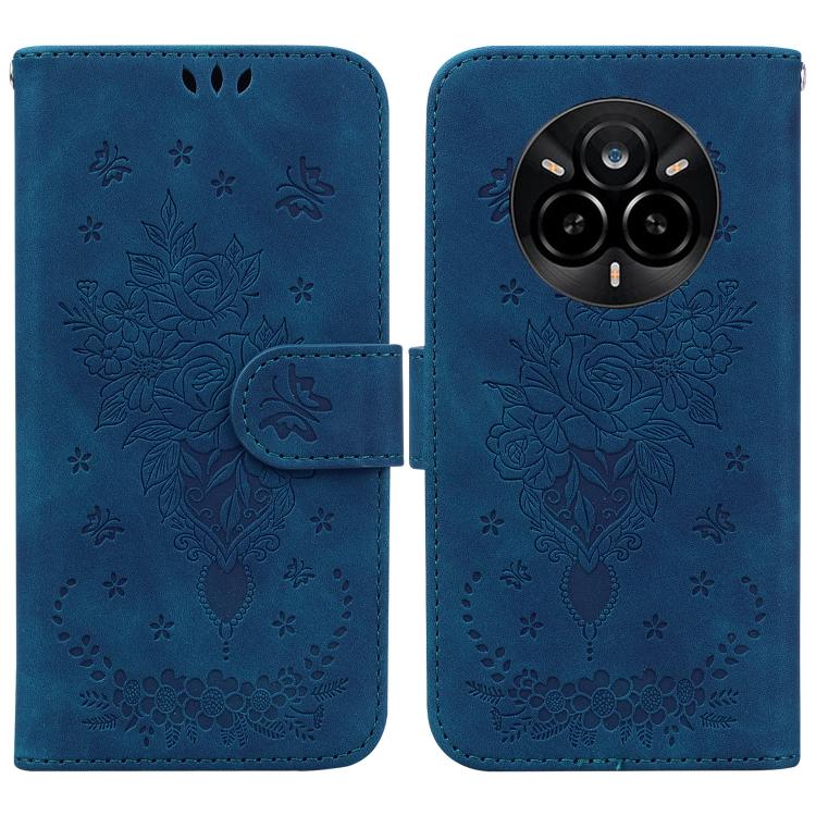 Custodia per telefono in pelle goffrata farfalla rosa, For Realme 14 Pro+, For Realme 14 Pro, For Realme C75, For Realme 13+ Global