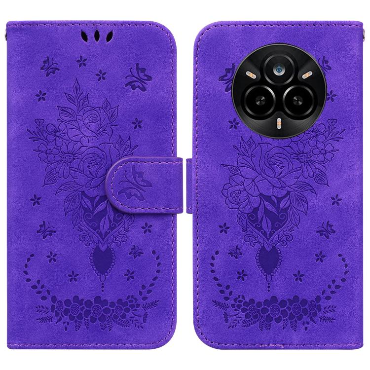 Custodia per telefono in pelle goffrata farfalla rosa, For Realme 14 Pro+, For Realme 14 Pro, For Realme C75, For Realme 13+ Global