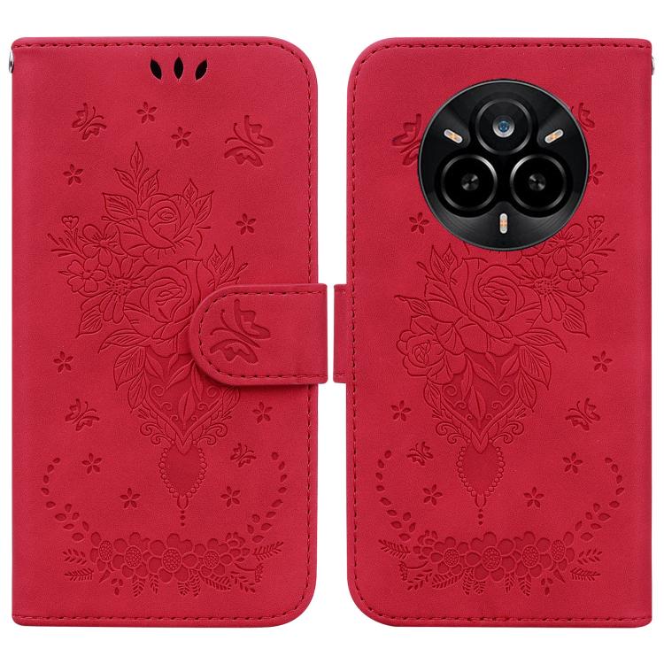 Custodia per telefono in pelle goffrata farfalla rosa, For Realme 14 Pro+, For Realme 14 Pro, For Realme C75, For Realme 13+ Global