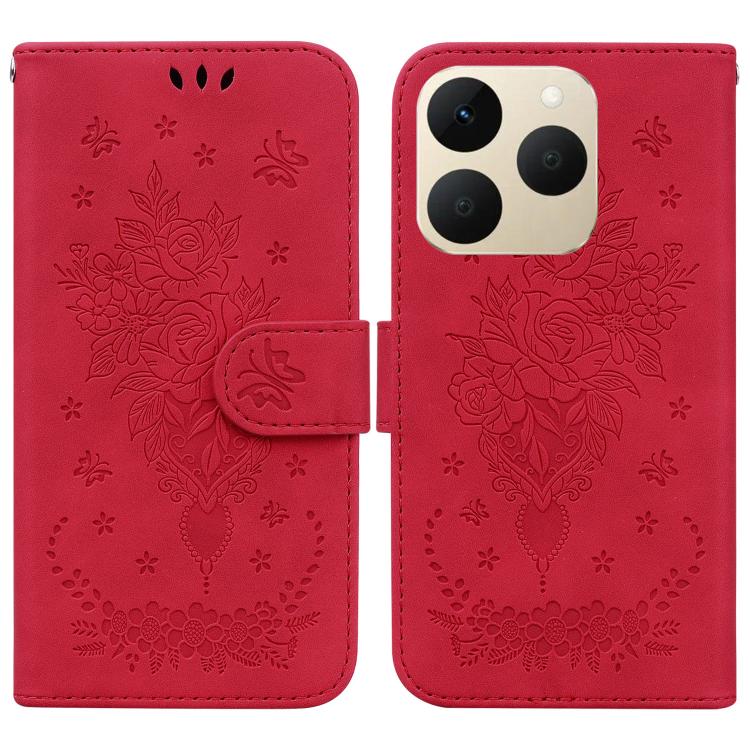 Custodia per telefono in pelle goffrata farfalla rosa, For Realme 16 5G, For Realme 16 Pro+ 5G, For Realme 16 Pro 5G, For Realme 15T 5G