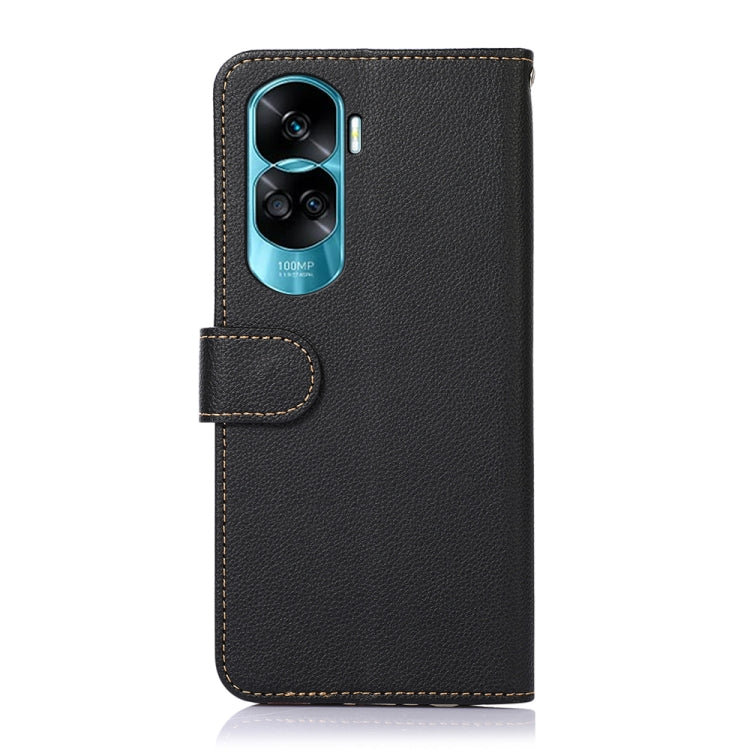 KHAZNEH Custodia per telefono RFID in pelle con texture Litchi, For Honor 90 Lite / X50i 5G