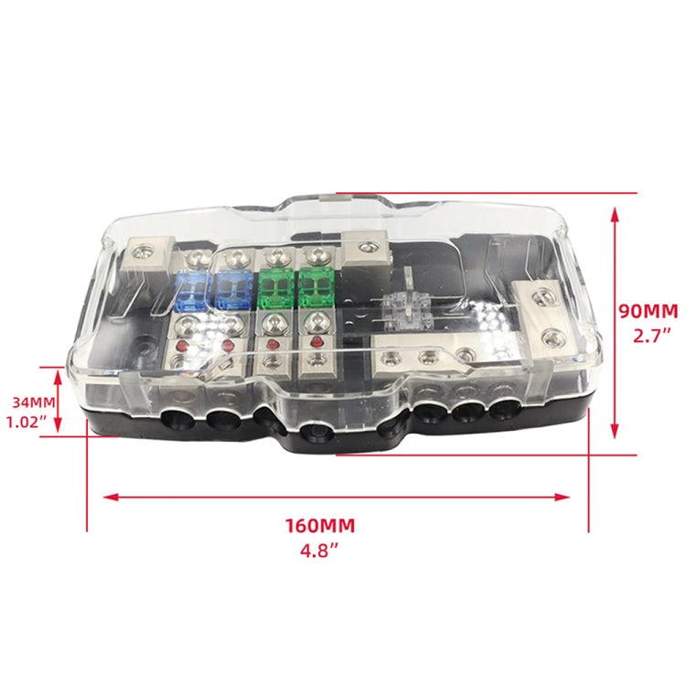 CP-0721 Orvac 0-4 GA 4 Circuito HD Fusibile Blocco distribuzione alimentazione Bus di terra con indicatore LED, CP-0721