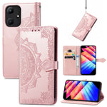 Custodia per telefono in pelle goffrata fiore mandala, For Infinix Hot 30i