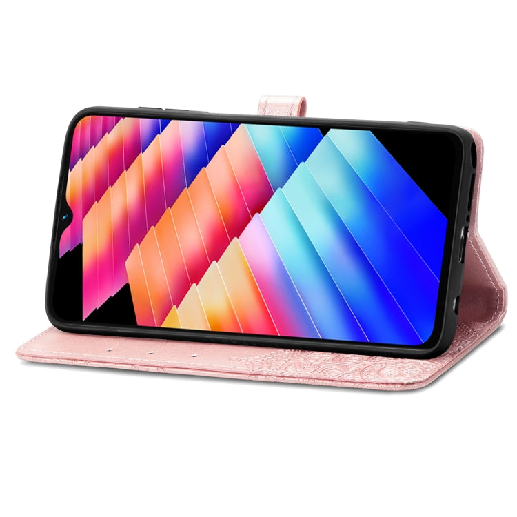 Custodia per telefono in pelle goffrata fiore mandala, For Infinix Hot 30i