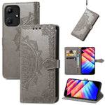 Custodia per telefono in pelle goffrata fiore mandala, For Infinix Hot 30i