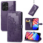 Custodia per telefono in pelle goffrata fiore mandala, For Infinix Hot 30i
