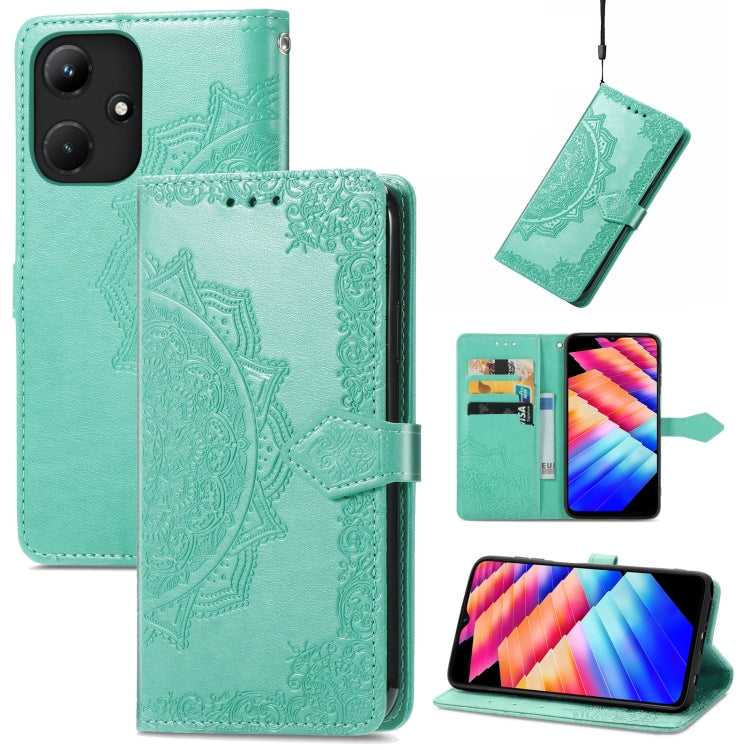 Custodia per telefono in pelle goffrata fiore mandala, For Infinix Hot 30i