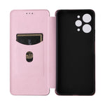 Custodia per telefono in pelle con vibrazione in fibra di carbonio, For Xiaomi Redmi 12 4G