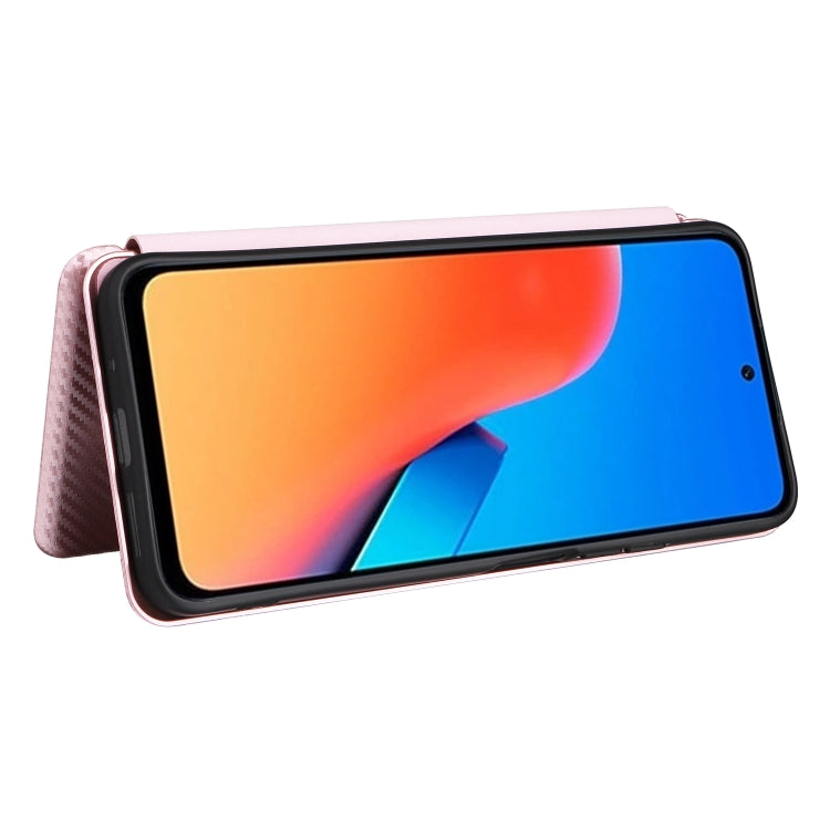 Custodia per telefono in pelle con vibrazione in fibra di carbonio, For Xiaomi Redmi 12 4G