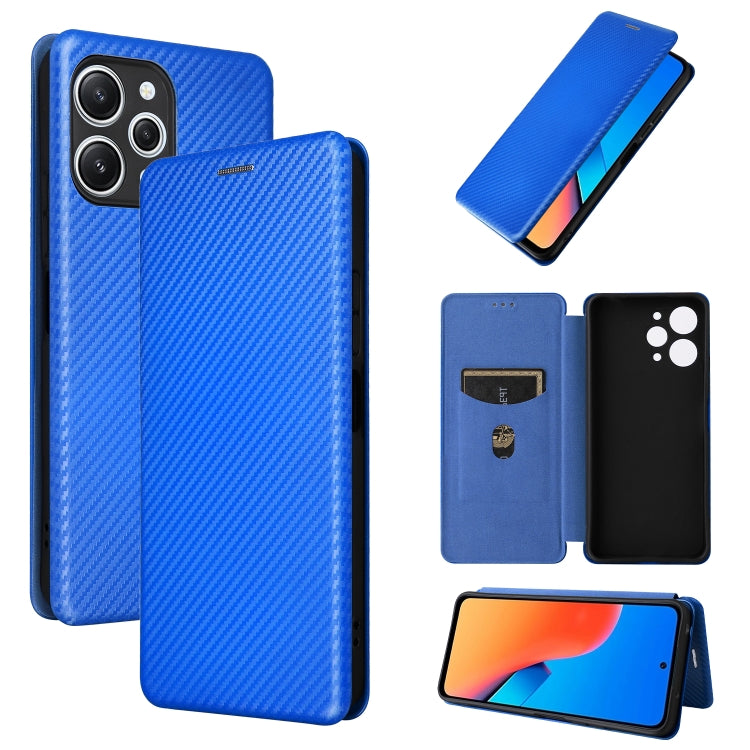 Custodia per telefono in pelle con vibrazione in fibra di carbonio, For Xiaomi Redmi 12 4G