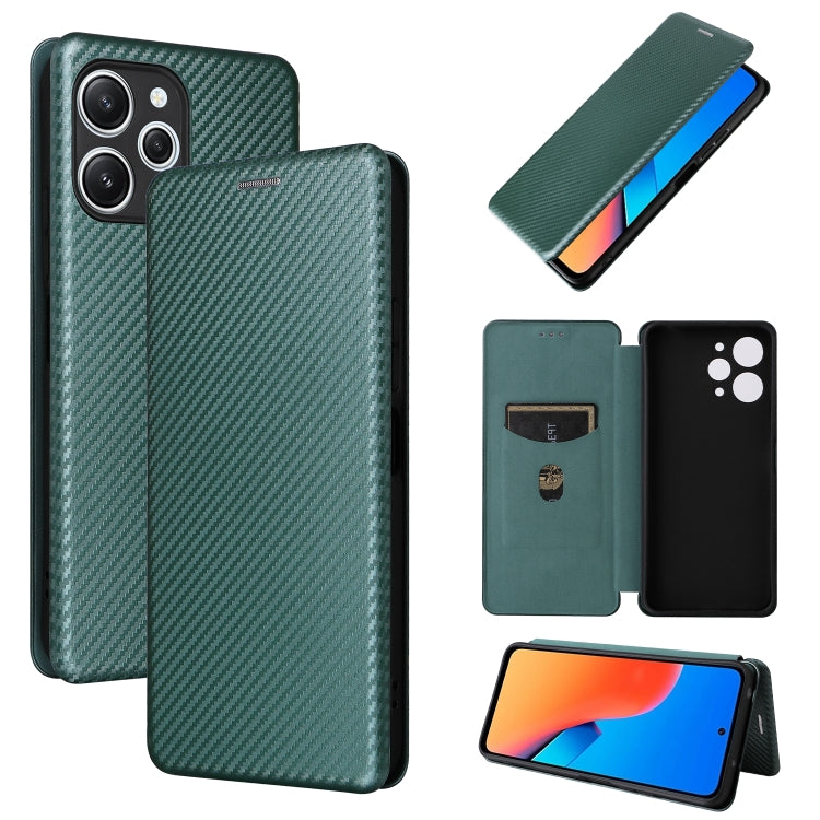 Custodia per telefono in pelle con vibrazione in fibra di carbonio, For Xiaomi Redmi 12 4G