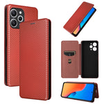 Custodia per telefono in pelle con vibrazione in fibra di carbonio, For Xiaomi Redmi 12 4G