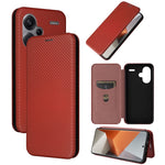 Custodia per telefono in pelle con vibrazione in fibra di carbonio, For Xiaomi Redmi Note 13 Pro+ 5G, For Xiaomi Redmi Note 13 Pro, For Xiaomi Redmi K60 Ultra, For Xiaomi Redmi 12R / Poco M6 Pro