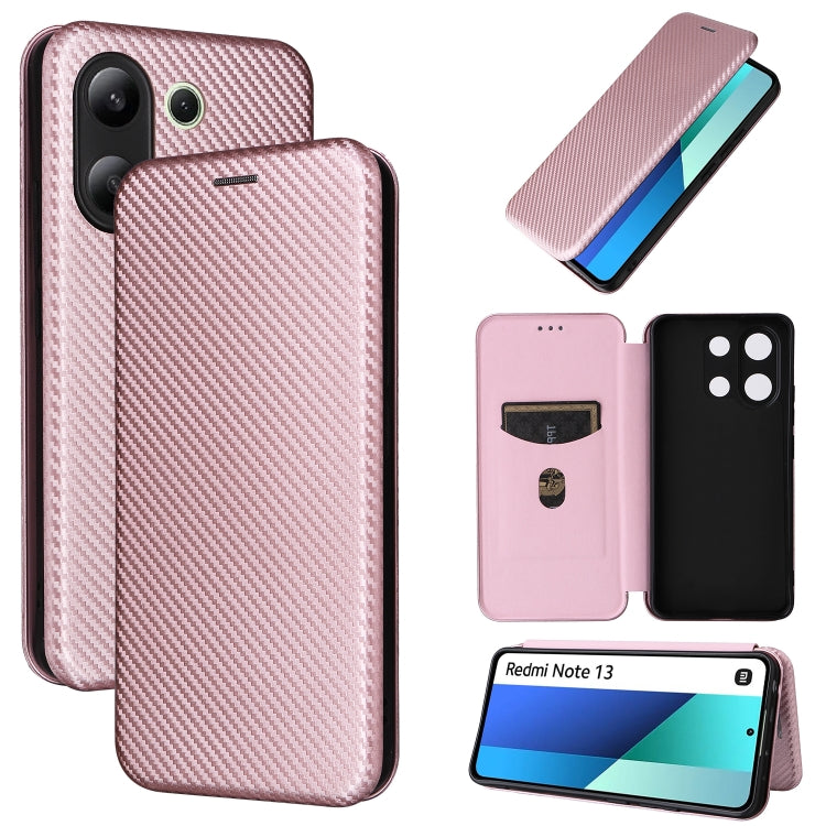Custodia per telefono in pelle con vibrazione in fibra di carbonio, For Xiaomi Redmi Note 13 Pro / M6 Pro 4G, For Xiaomi Redmi A3 4G, For Xiaomi Redmi Note 13 4G, For Xiaomi Redmi 13C 5G / 4G