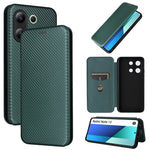Custodia per telefono in pelle con vibrazione in fibra di carbonio, For Xiaomi Redmi Note 13 Pro / M6 Pro 4G, For Xiaomi Redmi A3 4G, For Xiaomi Redmi Note 13 4G, For Xiaomi Redmi 13C 5G / 4G