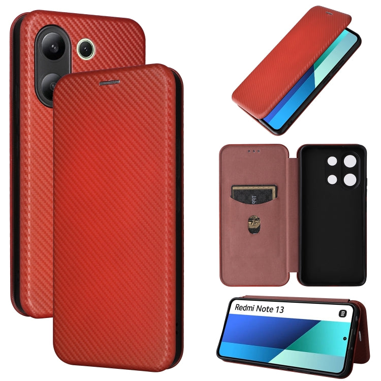 Custodia per telefono in pelle con vibrazione in fibra di carbonio, For Xiaomi Redmi Note 13 Pro / M6 Pro 4G, For Xiaomi Redmi A3 4G, For Xiaomi Redmi Note 13 4G, For Xiaomi Redmi 13C 5G / 4G
