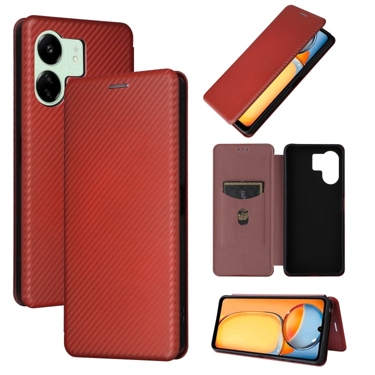 Custodia per telefono in pelle con vibrazione in fibra di carbonio, For Xiaomi Redmi Note 13 Pro / M6 Pro 4G, For Xiaomi Redmi A3 4G, For Xiaomi Redmi Note 13 4G, For Xiaomi Redmi 13C 5G / 4G