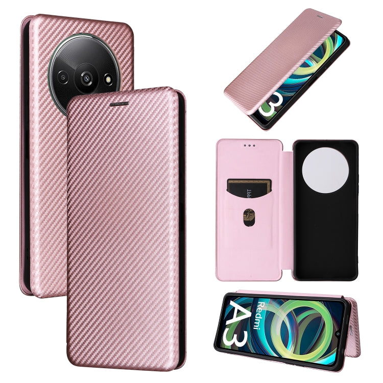 Custodia per telefono in pelle con vibrazione in fibra di carbonio, For Xiaomi Redmi Note 13 Pro / M6 Pro 4G, For Xiaomi Redmi A3 4G, For Xiaomi Redmi Note 13 4G, For Xiaomi Redmi 13C 5G / 4G