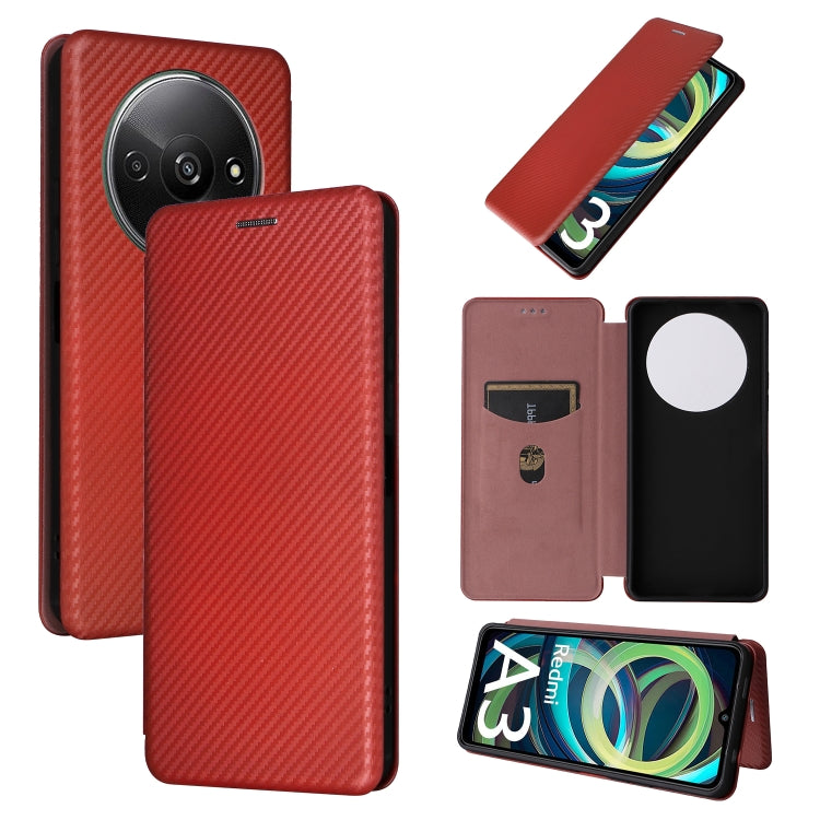 Custodia per telefono in pelle con vibrazione in fibra di carbonio, For Xiaomi Redmi Note 13 Pro / M6 Pro 4G, For Xiaomi Redmi A3 4G, For Xiaomi Redmi Note 13 4G, For Xiaomi Redmi 13C 5G / 4G