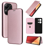 Custodia per telefono in pelle con vibrazione in fibra di carbonio, For Xiaomi Redmi Note 13 Pro / M6 Pro 4G, For Xiaomi Redmi A3 4G, For Xiaomi Redmi Note 13 4G, For Xiaomi Redmi 13C 5G / 4G