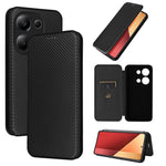 Custodia per telefono in pelle con vibrazione in fibra di carbonio, For Xiaomi Redmi Note 13 Pro / M6 Pro 4G, For Xiaomi Redmi A3 4G, For Xiaomi Redmi Note 13 4G, For Xiaomi Redmi 13C 5G / 4G