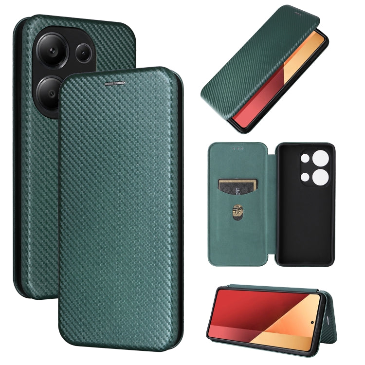 Custodia per telefono in pelle con vibrazione in fibra di carbonio, For Xiaomi Redmi Note 13 Pro / M6 Pro 4G, For Xiaomi Redmi A3 4G, For Xiaomi Redmi Note 13 4G, For Xiaomi Redmi 13C 5G / 4G