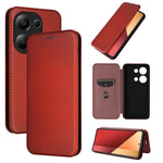 Custodia per telefono in pelle con vibrazione in fibra di carbonio, For Xiaomi Redmi Note 13 Pro / M6 Pro 4G, For Xiaomi Redmi A3 4G, For Xiaomi Redmi Note 13 4G, For Xiaomi Redmi 13C 5G / 4G
