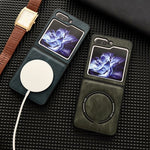 Custodia magnetica per telefono PU Magsafe Texture Crazy Horse, For Samsung Galaxy Z Flip5