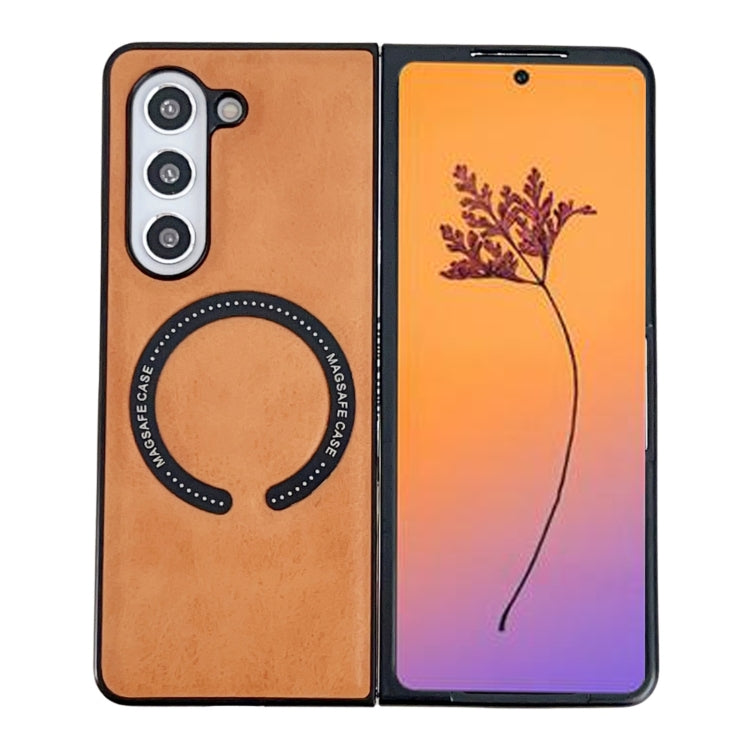 Custodia magnetica per telefono PU Magsafe Texture Crazy Horse, For Galaxy Z Fold8 Ultra 5G, For Galaxy Z Flip8 5G, For Samsung Galaxy Z Flip7 5G, For Samsung Galaxy Z Fold5