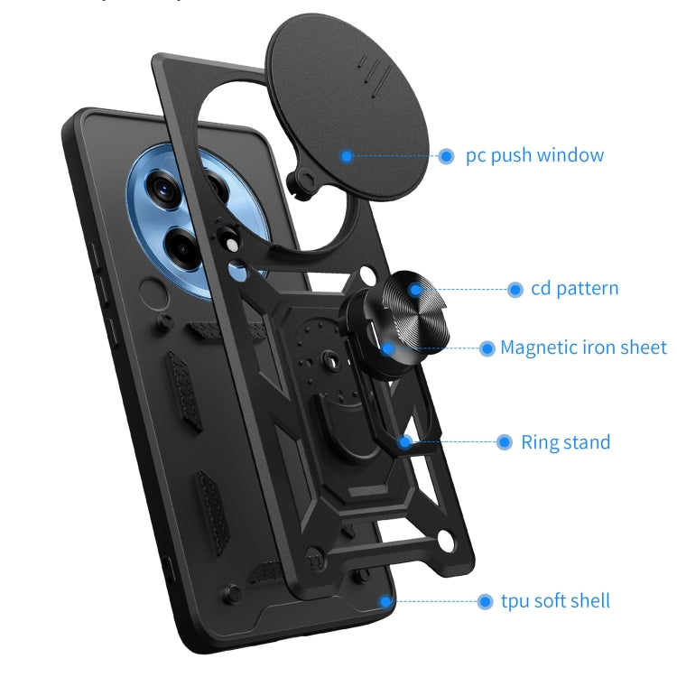 Cover per fotocamera scorrevole Custodia per telefono PC ibrida in TPU, For OnePlus 12R 5G / Ace 3 5G, For OnePlus 12 5G Global, For OnePlus Nord N30 / CE3 Lite