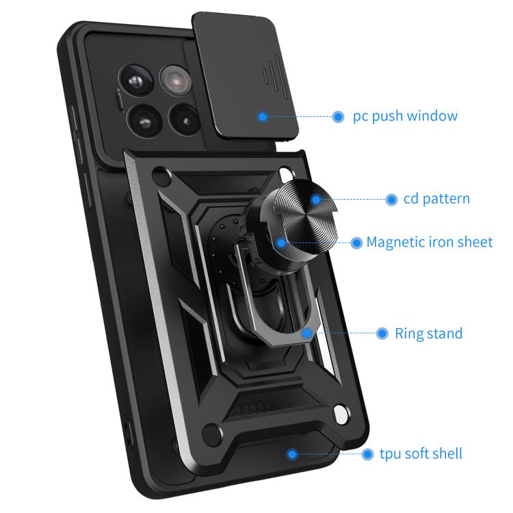 Cover per fotocamera scorrevole Custodia per telefono PC ibrida in TPU, For OnePlus 13R / Ace 5 / Ace 5 Pro 5G, For OnePlus 13, For OnePlus Nord 4