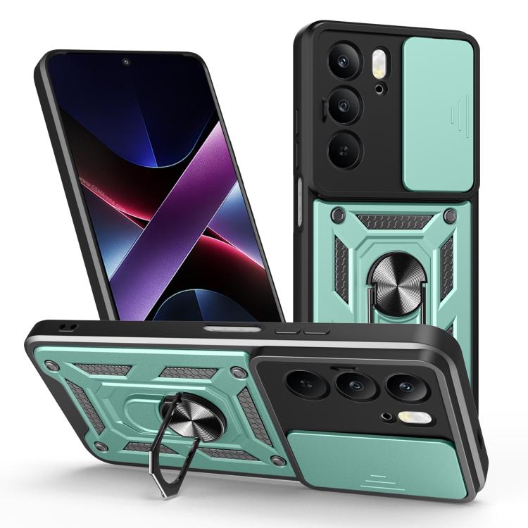 Cover per fotocamera scorrevole Custodia per telefono PC ibrida in TPU, For Realme P3 Pro 5G, For Realme C75 4G / 14x 5G Global, For Realme 13+ 5G