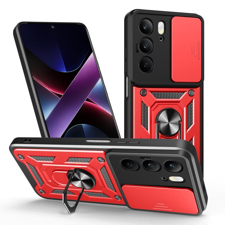 Cover per fotocamera scorrevole Custodia per telefono PC ibrida in TPU, For Realme P3 Pro 5G, For Realme C75 4G / 14x 5G Global, For Realme 13+ 5G