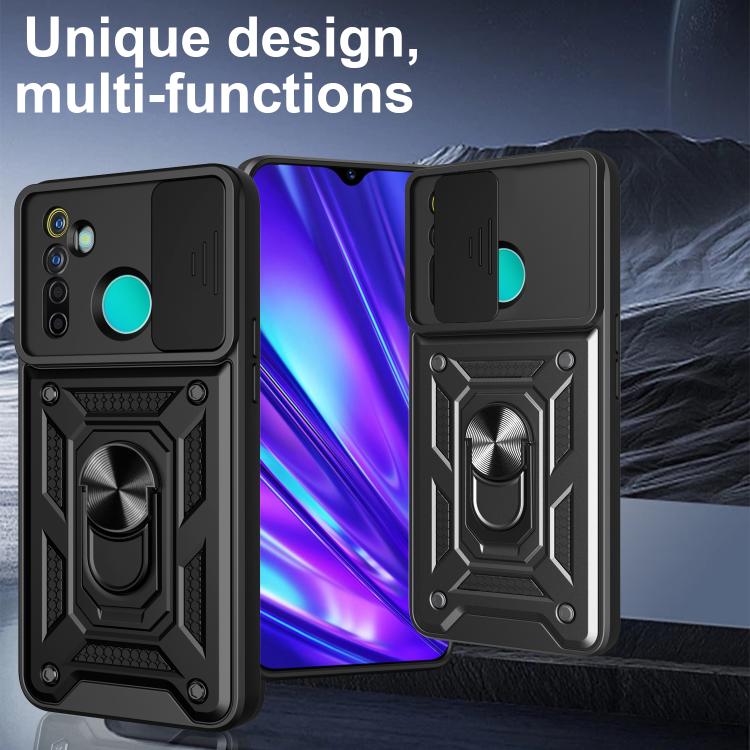 Cover per fotocamera scorrevole Custodia per telefono PC ibrida in TPU, For Realme 5 Pro, For Realme 5