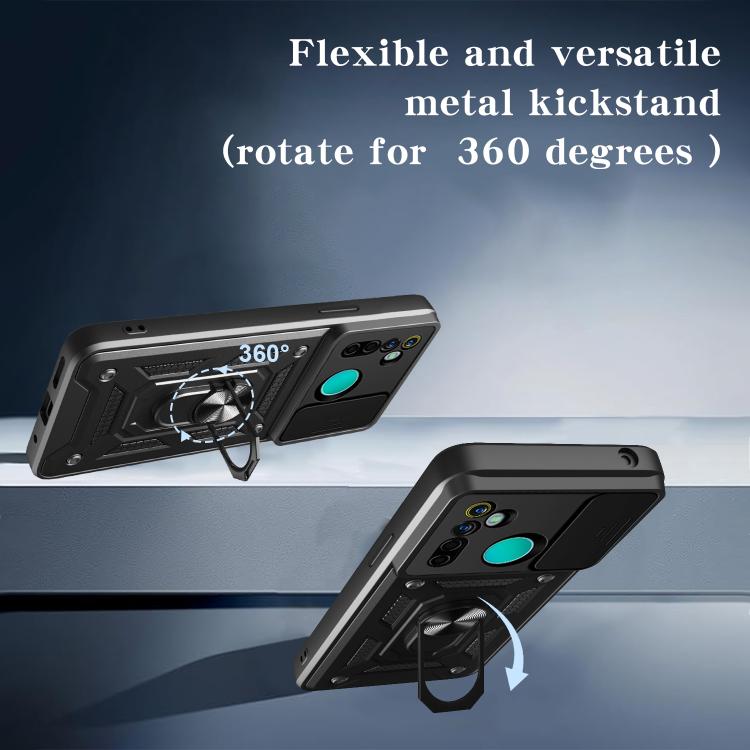 Cover per fotocamera scorrevole Custodia per telefono PC ibrida in TPU, For Realme 5 Pro, For Realme 5