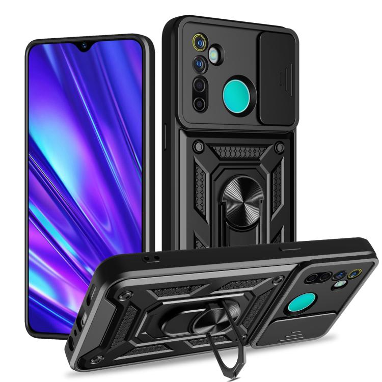 Cover per fotocamera scorrevole Custodia per telefono PC ibrida in TPU, For Realme 5 Pro, For Realme 5