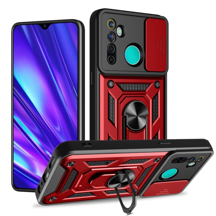 Cover per fotocamera scorrevole Custodia per telefono PC ibrida in TPU, For Realme 5 Pro, For Realme 5