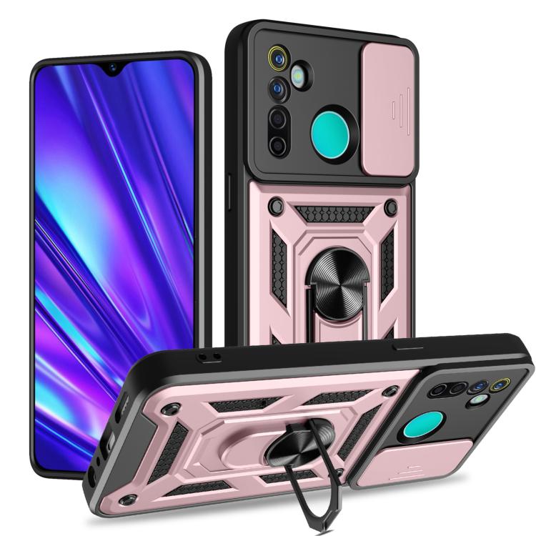 Cover per fotocamera scorrevole Custodia per telefono PC ibrida in TPU, For Realme 5 Pro, For Realme 5