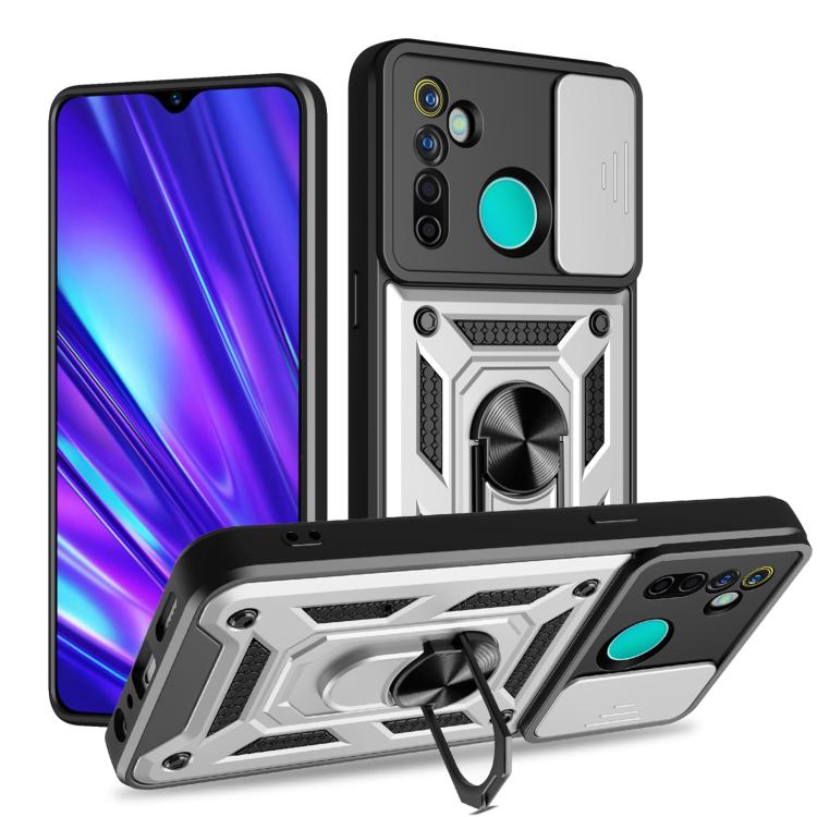 Cover per fotocamera scorrevole Custodia per telefono PC ibrida in TPU, For Realme 5 Pro, For Realme 5