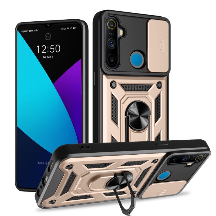 Cover per fotocamera scorrevole Custodia per telefono PC ibrida in TPU, For Realme 5 Pro, For Realme 5