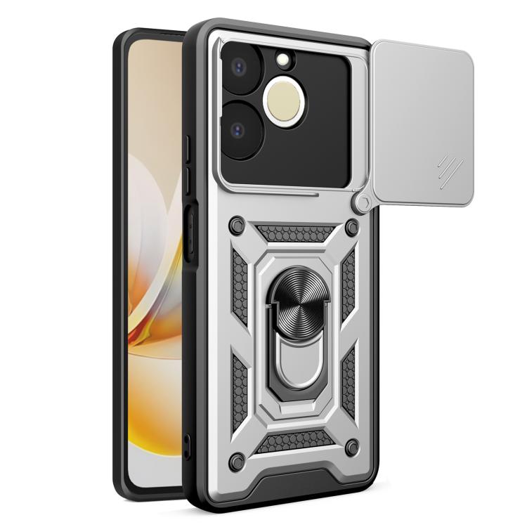 Cover per fotocamera scorrevole Custodia per telefono PC ibrida in TPU, For Realme C71 India / Note 70T 4G, For Realme 15x 5G India / C85 5G, For Realme C85 Pro 5G India