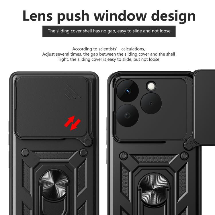 Cover per fotocamera scorrevole Custodia per telefono PC ibrida in TPU, For Realme 15T 5G, For Realme C71 4G, For Realme Neo7x / P3 5G