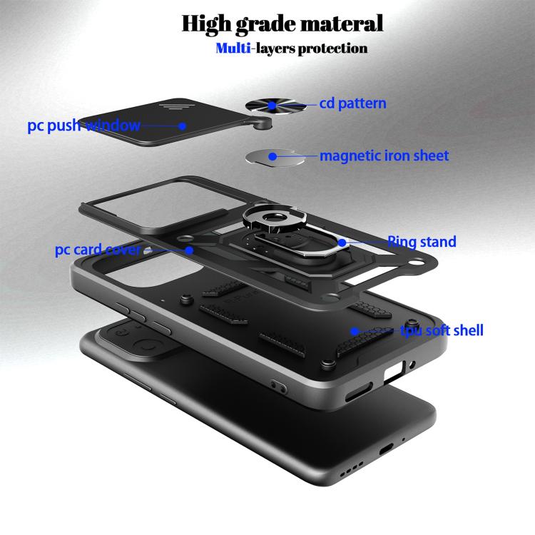 Cover per fotocamera scorrevole Custodia per telefono PC ibrida in TPU, For Realme 16 Pro+ 5G Global, For Realme 16 Pro / 16 Pro+ 5G, For Realme P4x 5G India