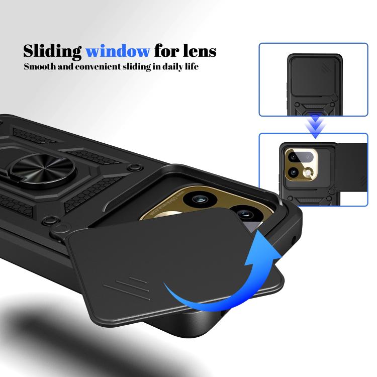 Cover per fotocamera scorrevole Custodia per telefono PC ibrida in TPU, For Realme 16 Pro+ 5G Global, For Realme 16 Pro / 16 Pro+ 5G, For Realme P4x 5G India
