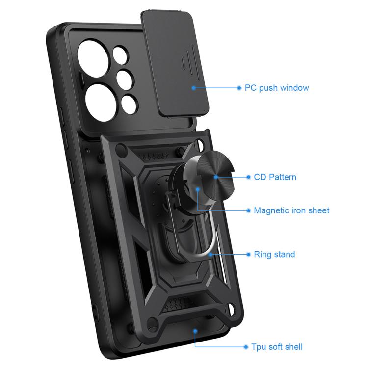 Cover per fotocamera scorrevole Custodia per telefono PC ibrida in TPU, For Realme P4 Power 5G, For Realme C83 5G, For Realme 16 5G