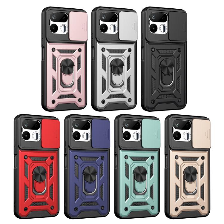 Cover per fotocamera scorrevole Custodia per telefono PC ibrida in TPU, For Realme 16T 5G, For Realme C100i / C100x 4G, For Realme C100 4G
