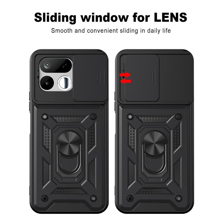 Cover per fotocamera scorrevole Custodia per telefono PC ibrida in TPU, For Realme 16T 5G, For Realme C100i / C100x 4G, For Realme C100 4G