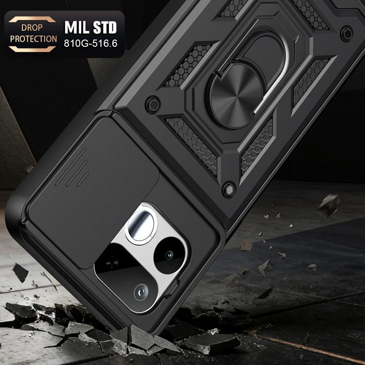 Cover per fotocamera scorrevole Custodia per telefono PC ibrida in TPU, For Realme 16T 5G, For Realme C100i / C100x 4G, For Realme C100 4G