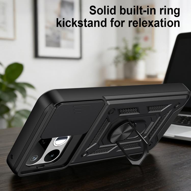 Cover per fotocamera scorrevole Custodia per telefono PC ibrida in TPU, For Realme 16T 5G, For Realme C100i / C100x 4G, For Realme C100 4G